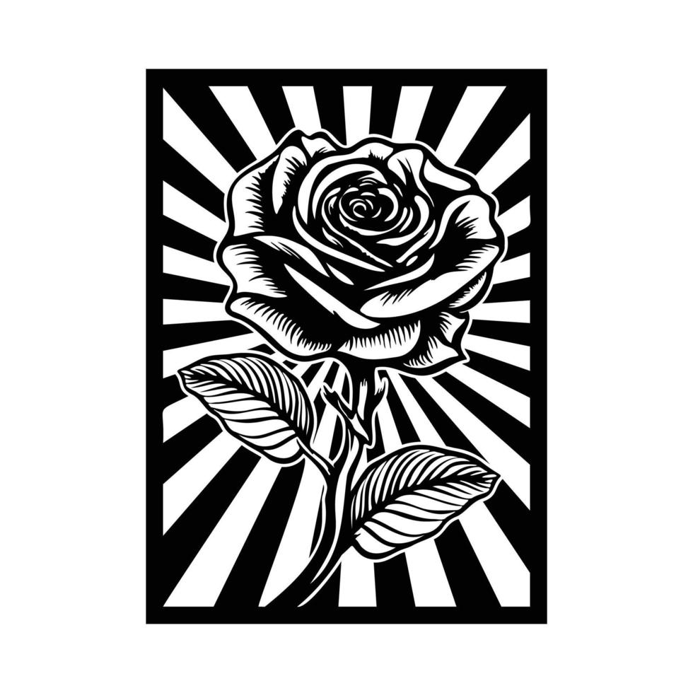 mano disegnato Rose. schizzo rosa fiori con le foglie. nero e bianca Vintage ▾ acquaforte vettore botanico