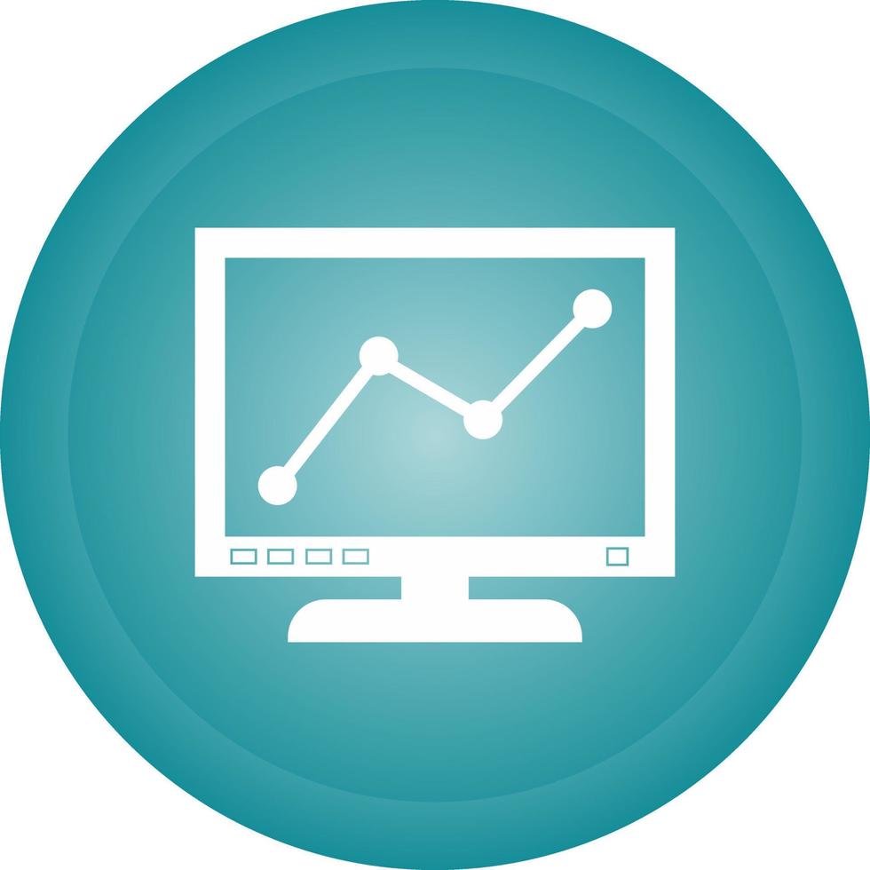 grafico linea schermo vettore icona
