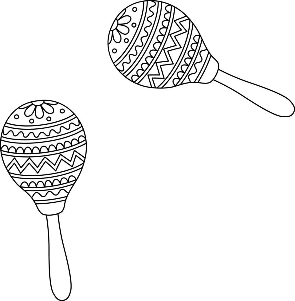 Libro Da Colorare Per I Bambini: Strumenti Di Musica (maracas)  Illustrazione Vettoriale - Illustrazione di tamburo, colorazione: 60178894