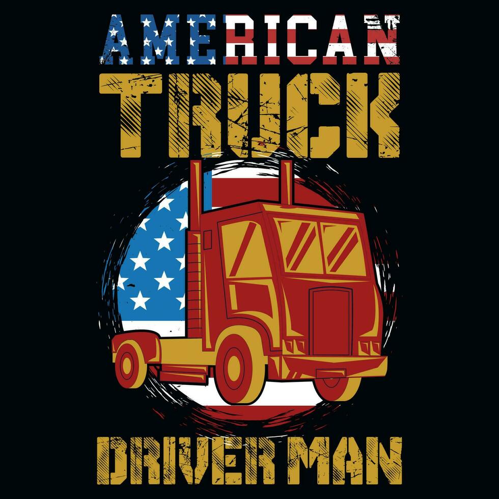 camion autista grafica maglietta design vettore