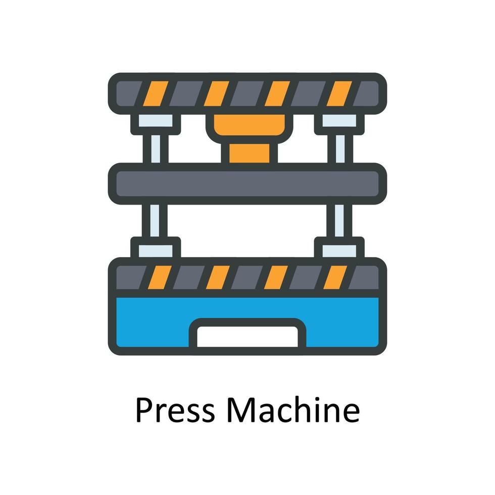 stampa macchina vettore riempire schema icone. semplice azione illustrazione azione