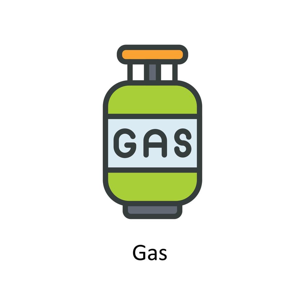 gas vettore riempire schema icone. semplice azione illustrazione azione