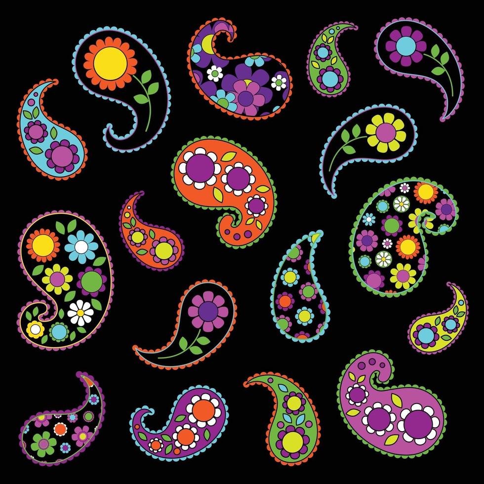 grafica vettoriale mod neon paisley