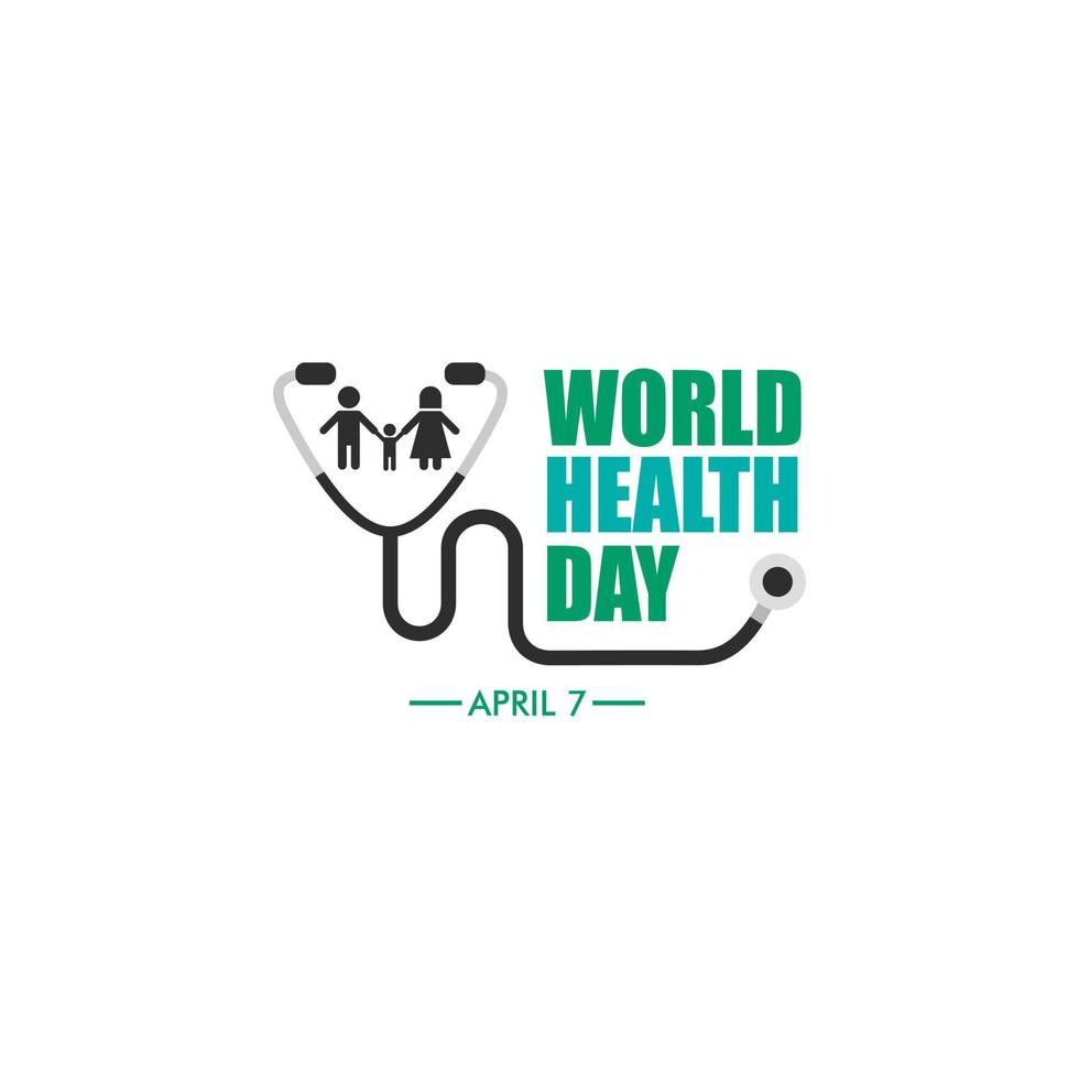 La giornata mondiale della salute è una giornata mondiale di sensibilizzazione alla salute celebrata ogni anno il 7 aprile. disegno di illustrazione vettoriale