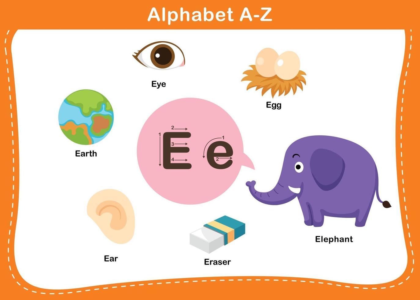 alfabeto lettera e illustrazione vettoriale