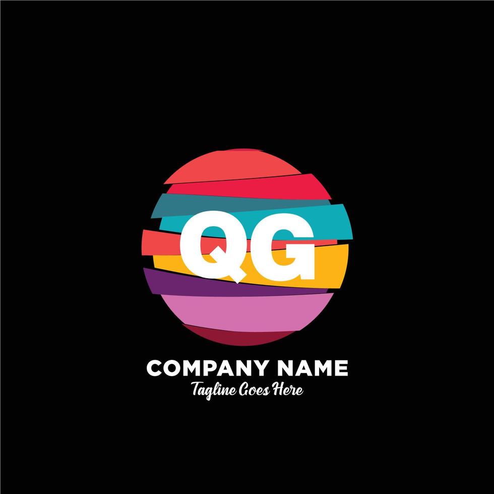 qg iniziale logo con colorato modello vettore. vettore