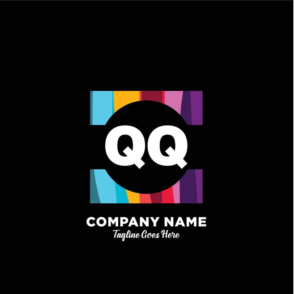 qq iniziale logo con colorato modello vettore. vettore