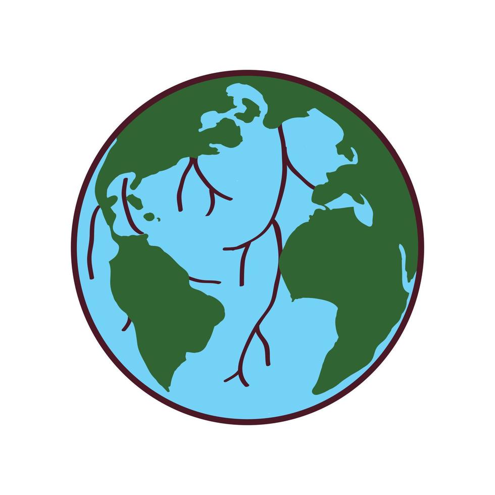 vettore di un' terra e foglia logo combinazione. pianeta e eco simbolo o icona. unico globale e naturale, biologico logotipo design