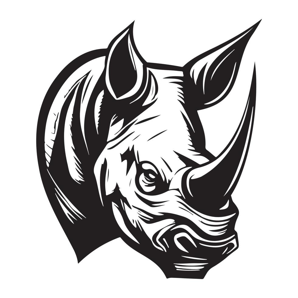 testa di rinoceronte vettore illustrazione, rinoceronte logo