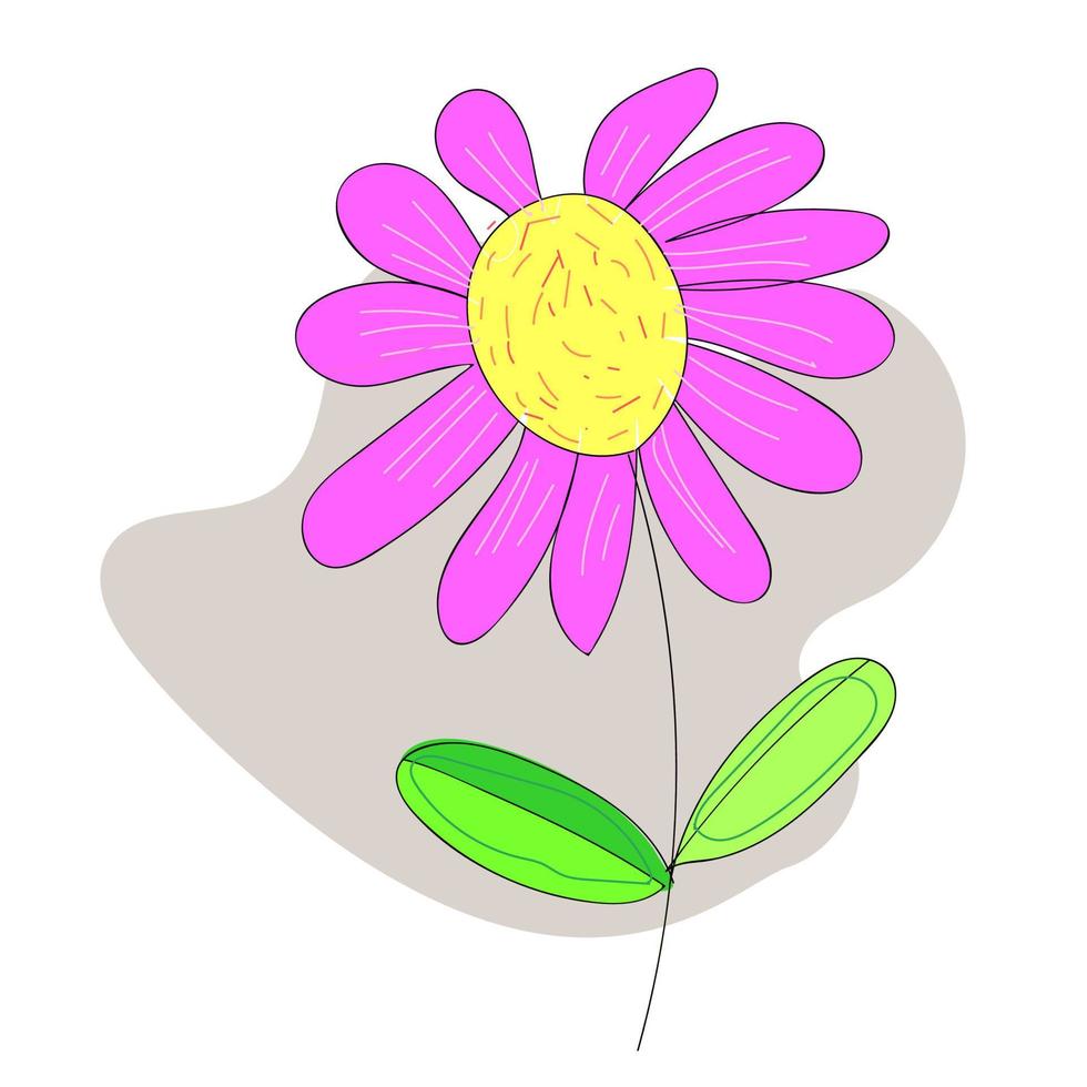 mano disegnato astratto scarabocchio fiori vettore