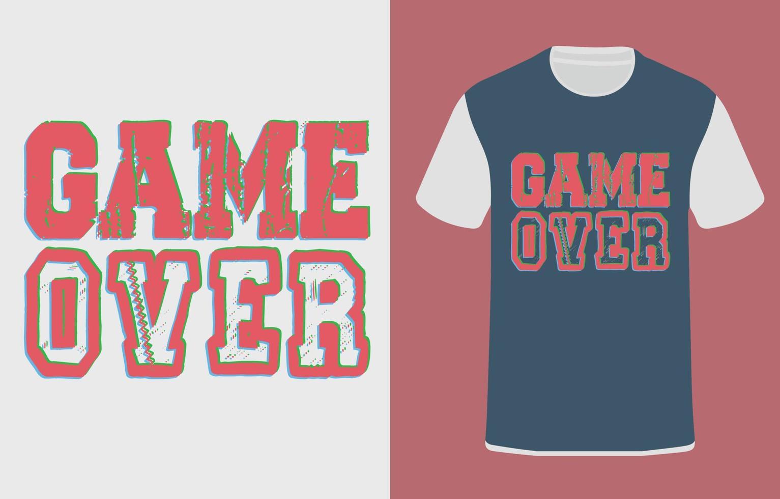 design della maglietta game over vettore