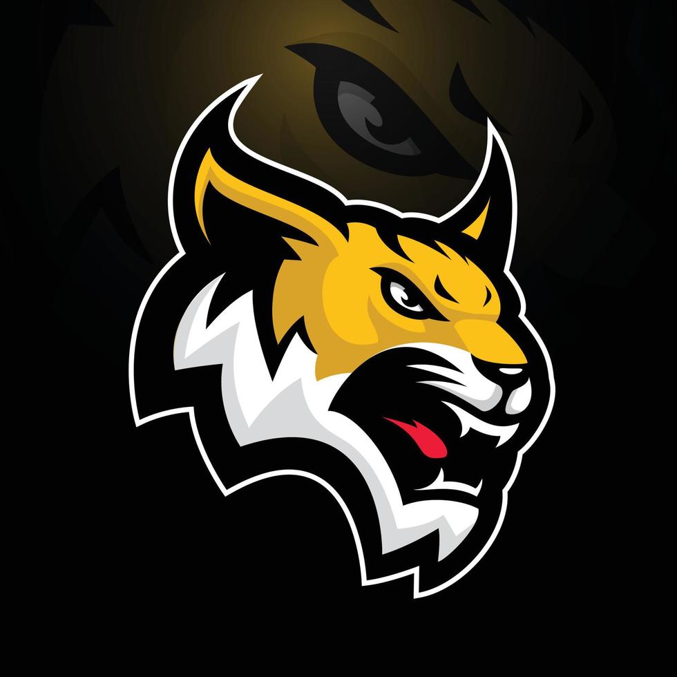 lince rossa portafortuna design per esport e sport logo vettore