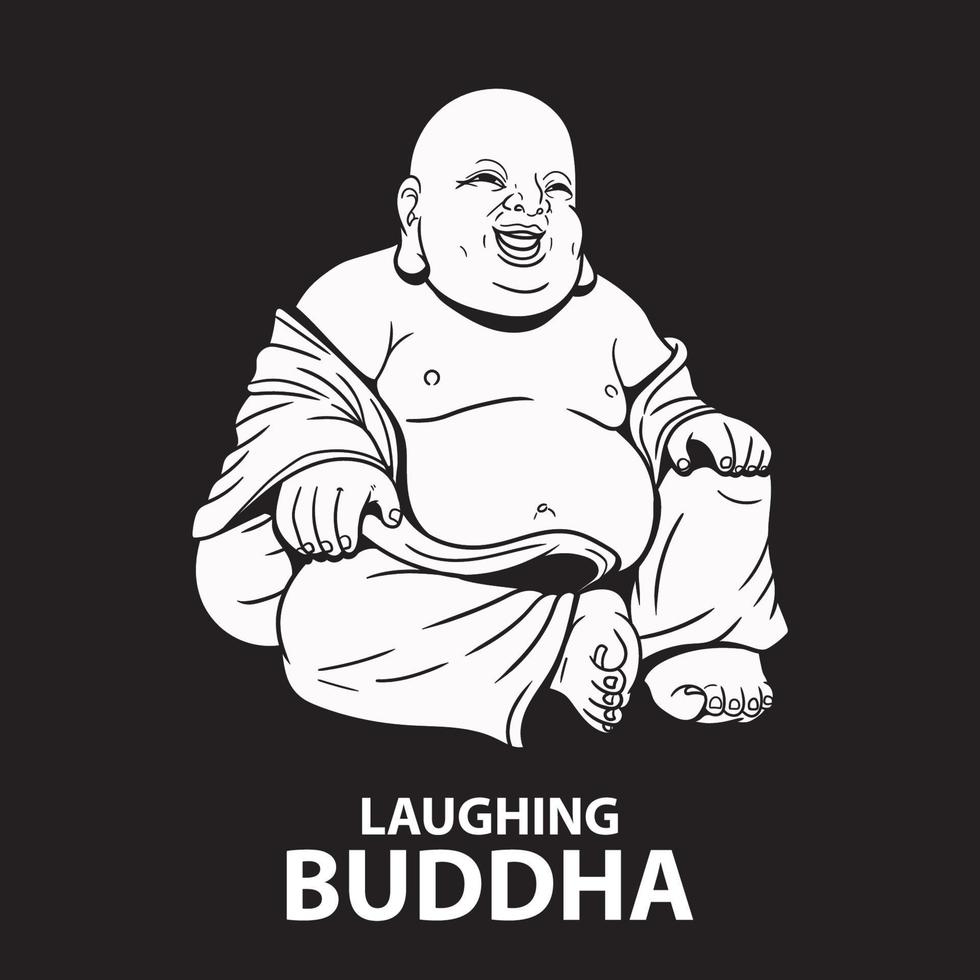 ridendo Budda vettore illustrazione