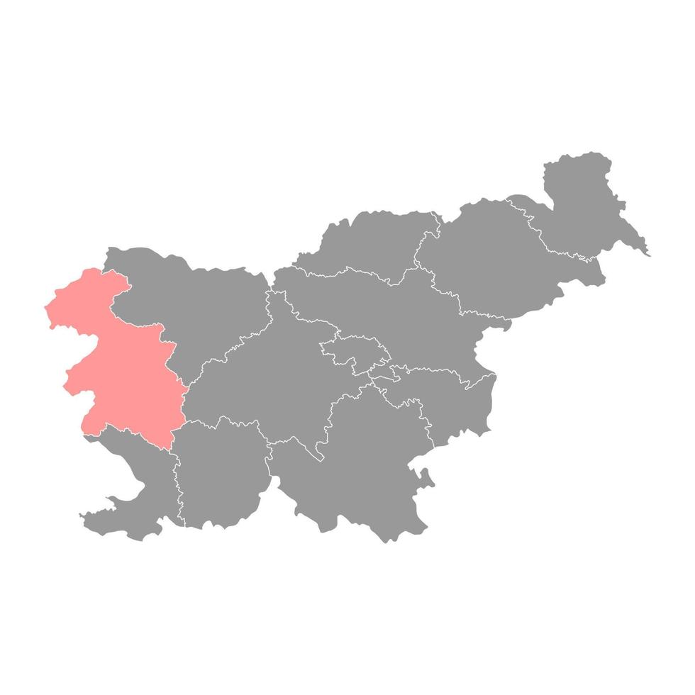 gorizia carta geografica, regione di slovenia. vettore illustrazione.