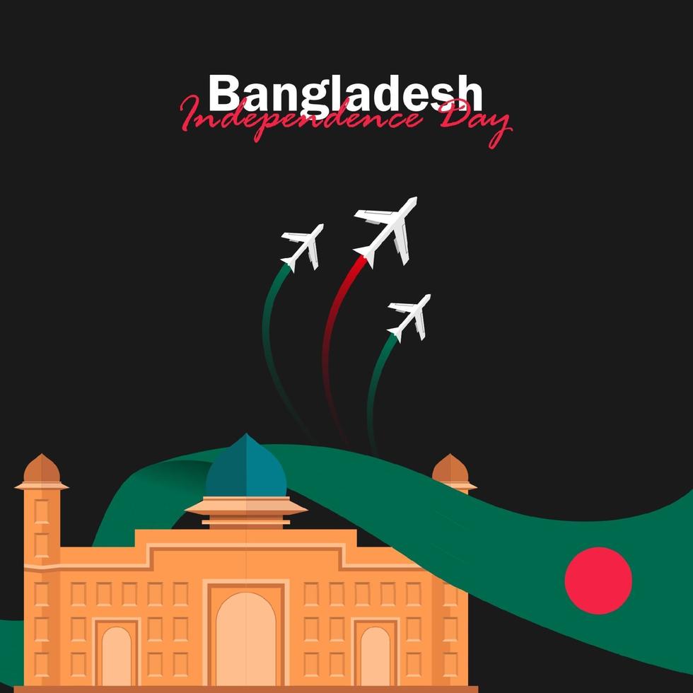 vettore del giorno dell'indipendenza con bandiere del bangladesh.