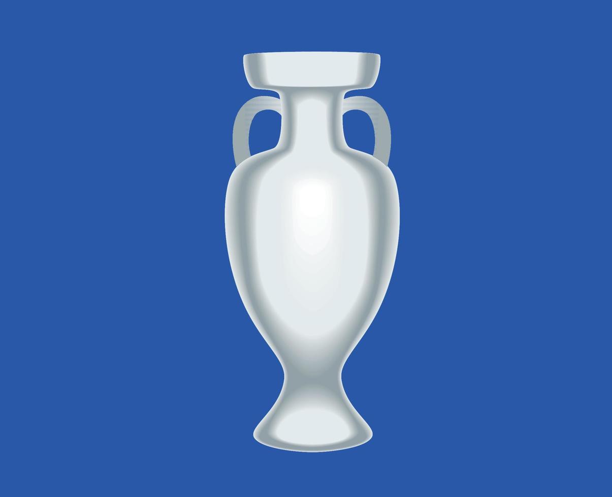 Euro 2024 uefa trofeo grigio simbolo europeo calcio finale design vettore illustrazione con blu sfondo