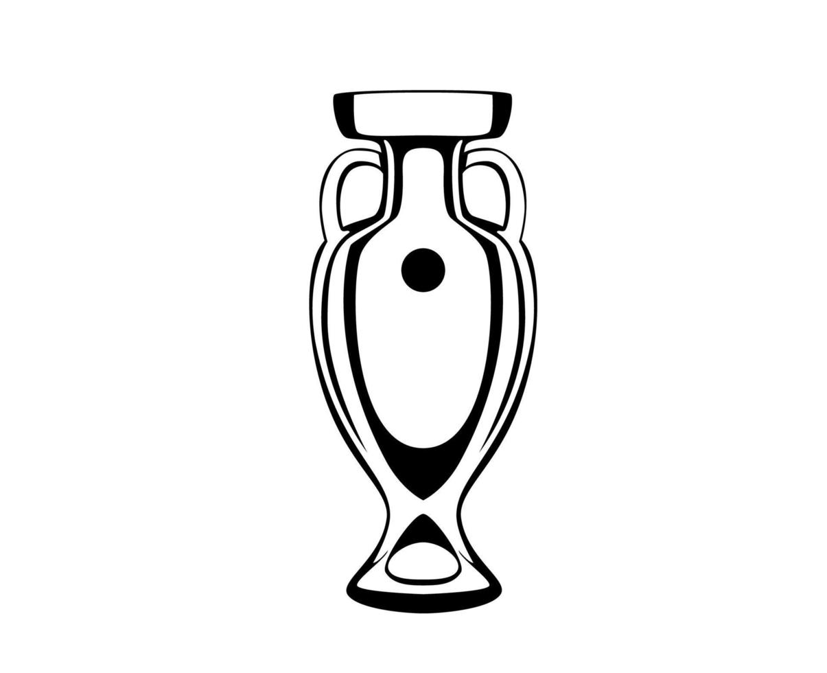 Euro trofeo simbolo nero europeo calcio finale design illustrazione vettore