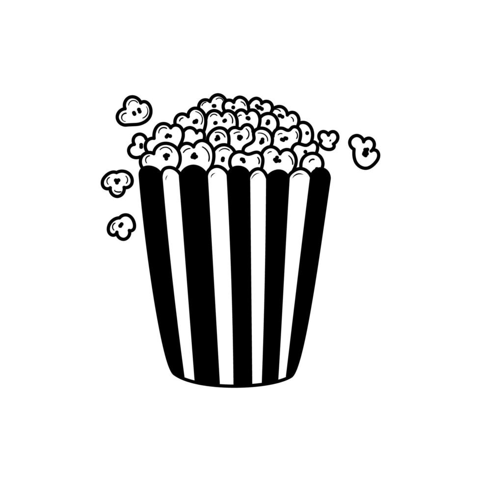 Popcorn vettore illustrazione con scarabocchio disegno stile isolato su bianca sfondo