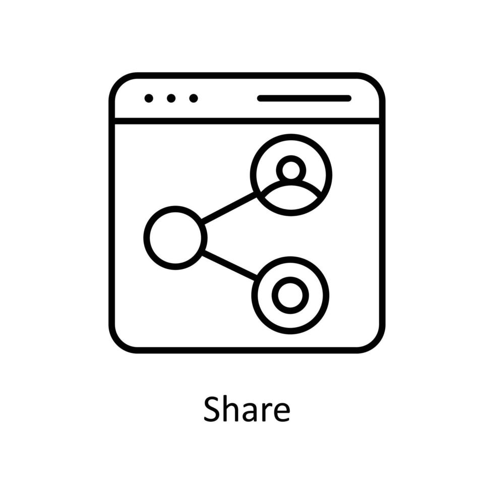 Condividere vettore schema icone. semplice azione illustrazione azione