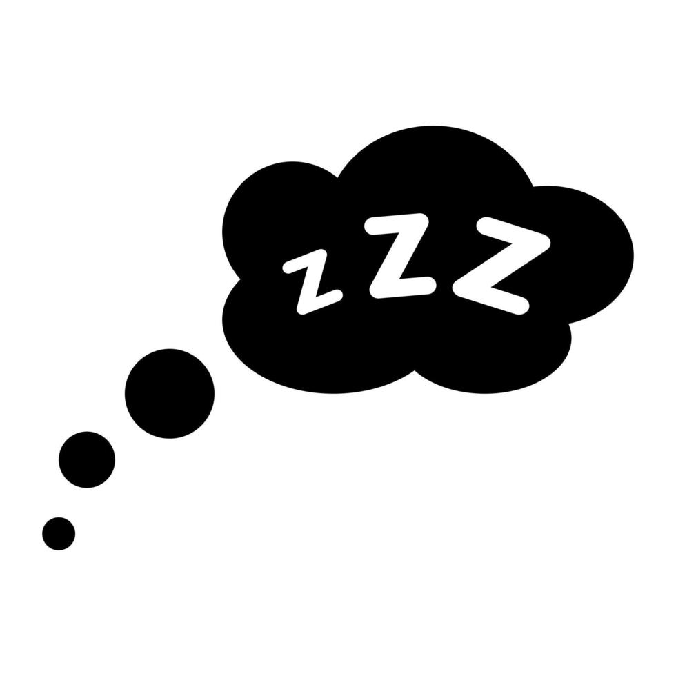 dormire comico bolla icona, zzz icona vettore illustrazione.
