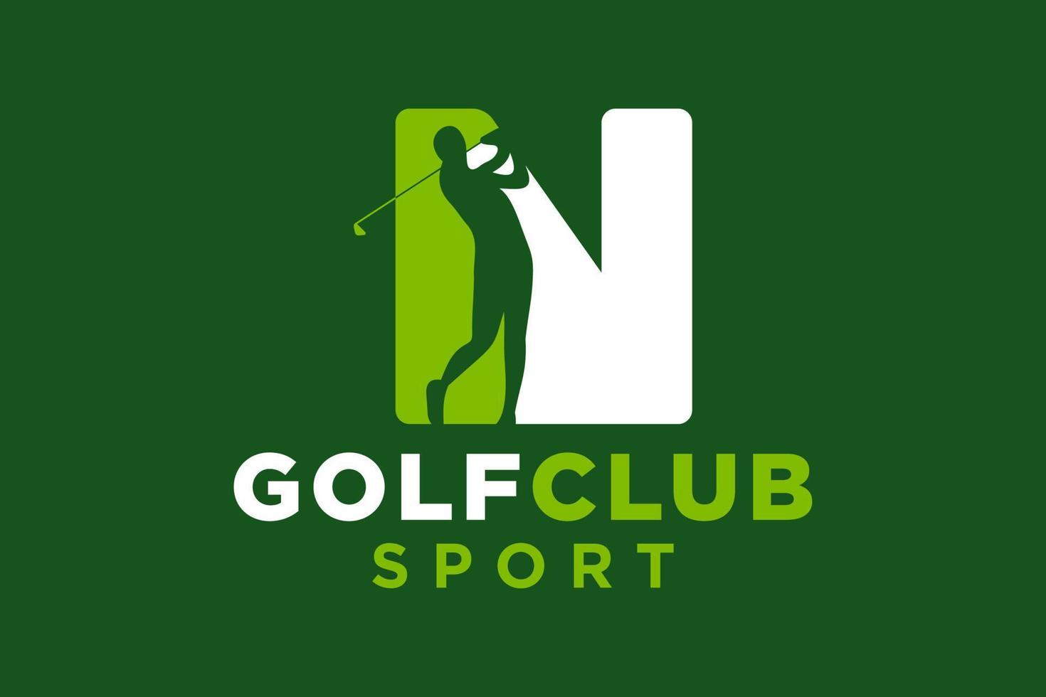 vettore iniziali lettera n con golf creativo geometrico moderno logo design.