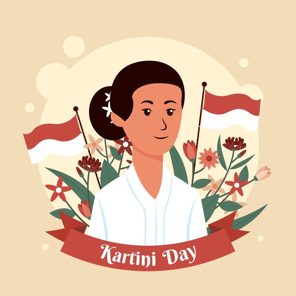 kartini day design vettore