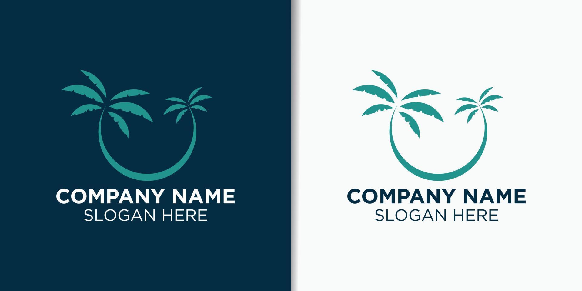 viaggio e vacanza logo design vettore