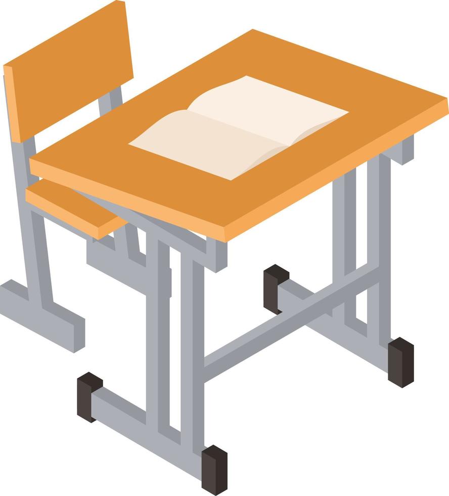 vettore grafica di un' scrivania e un' sedia nel aula