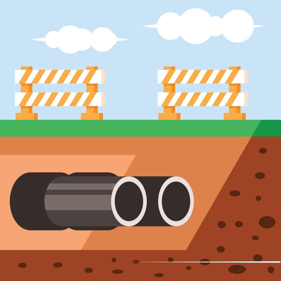 vettore Immagine di acqua tubi nel il terra