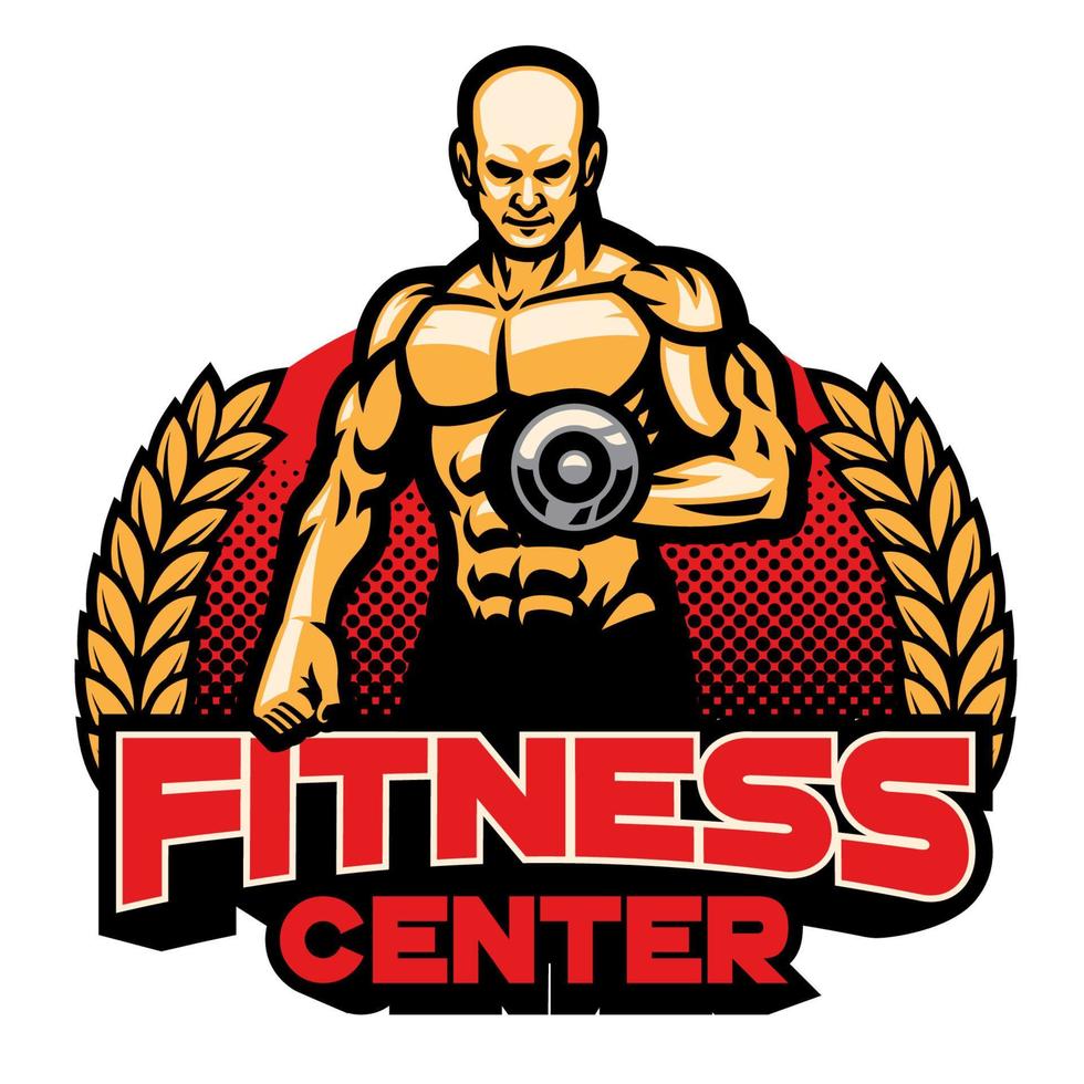 fitness centro distintivo design vettore