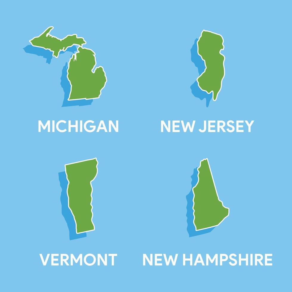 vettore unito stati schema carta geografica vettore illustrazione nuovo jersy carta geografica nuovo maglia carta geografica Vermont carta geografica