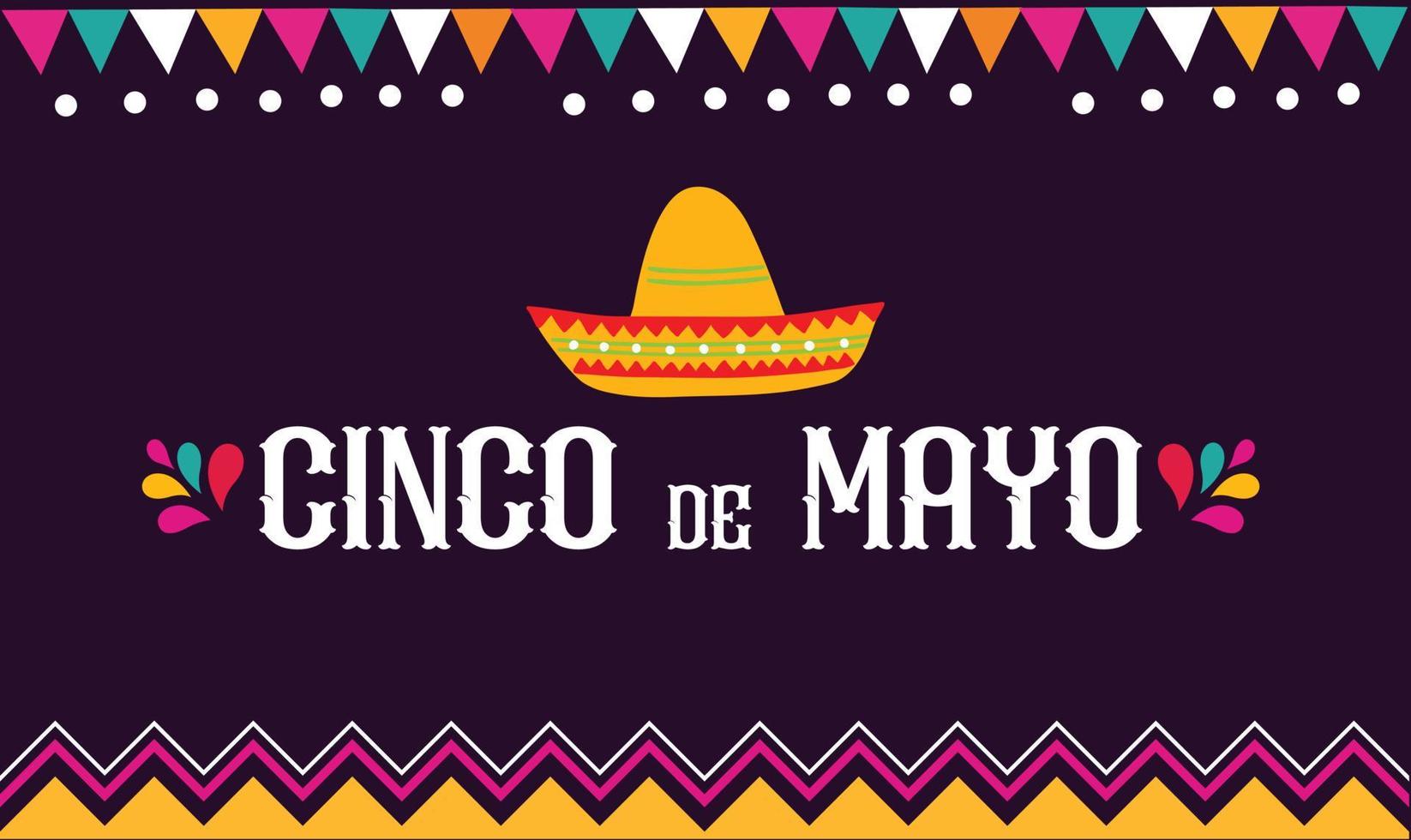 cinco de mayo - Maggio 5, un' federale vacanza nel Messico bandiera modello per Messico indipendenza celebrazione sfondo. fiesta bandiera e manifesto design con bandiere, fiori, e decorazioni. vettore