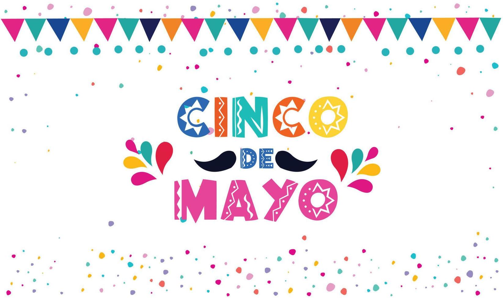 cinco de mayo - Maggio 5, un' federale vacanza nel Messico bandiera modello per Messico indipendenza celebrazione sfondo. fiesta bandiera e manifesto design con bandiere, fiori, e decorazioni. vettore