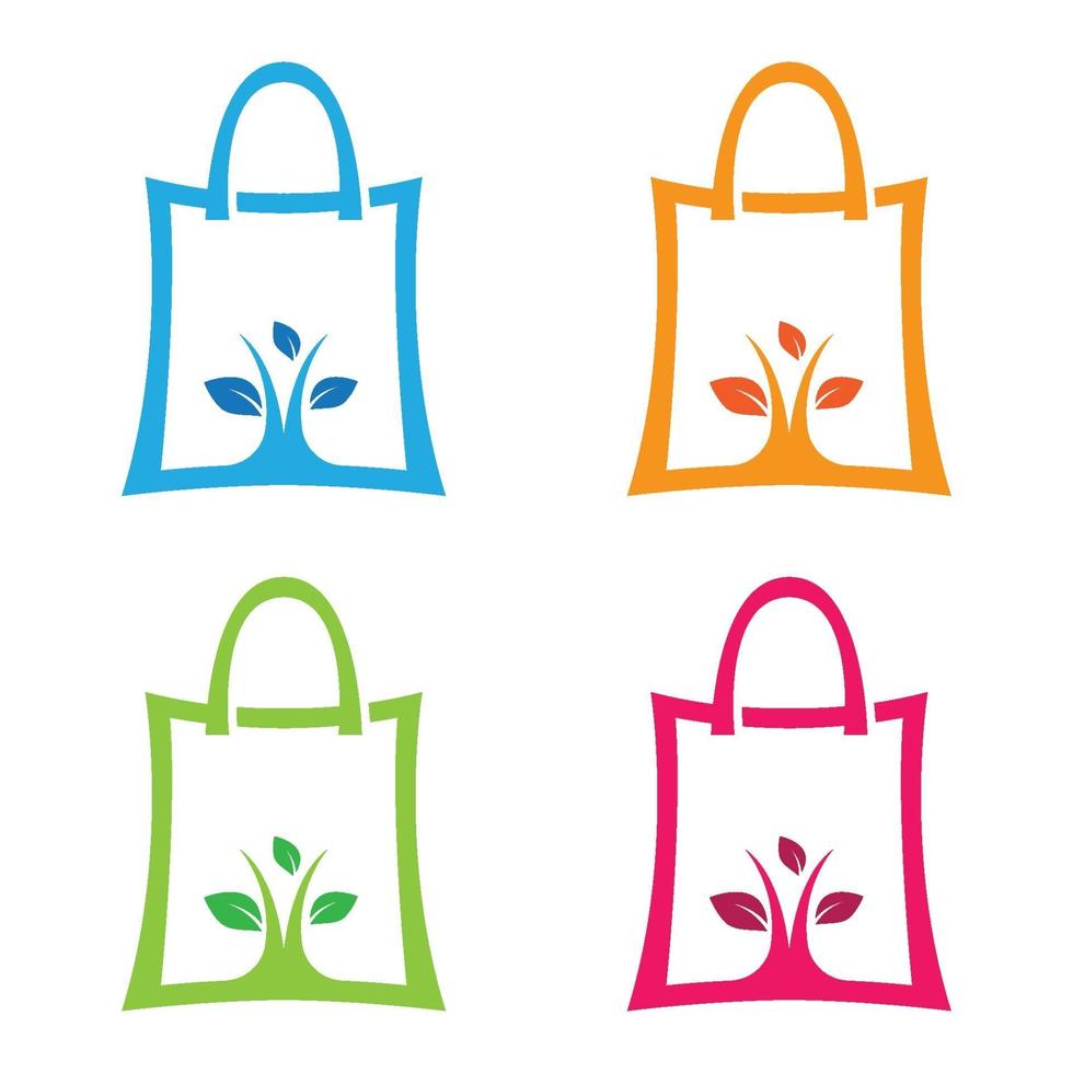 illustrazione delle immagini del logo della borsa eco vettore