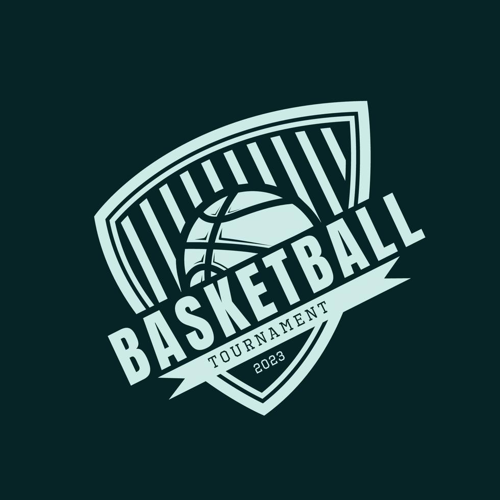 pallacanestro logo design modello semplice stile design vettore