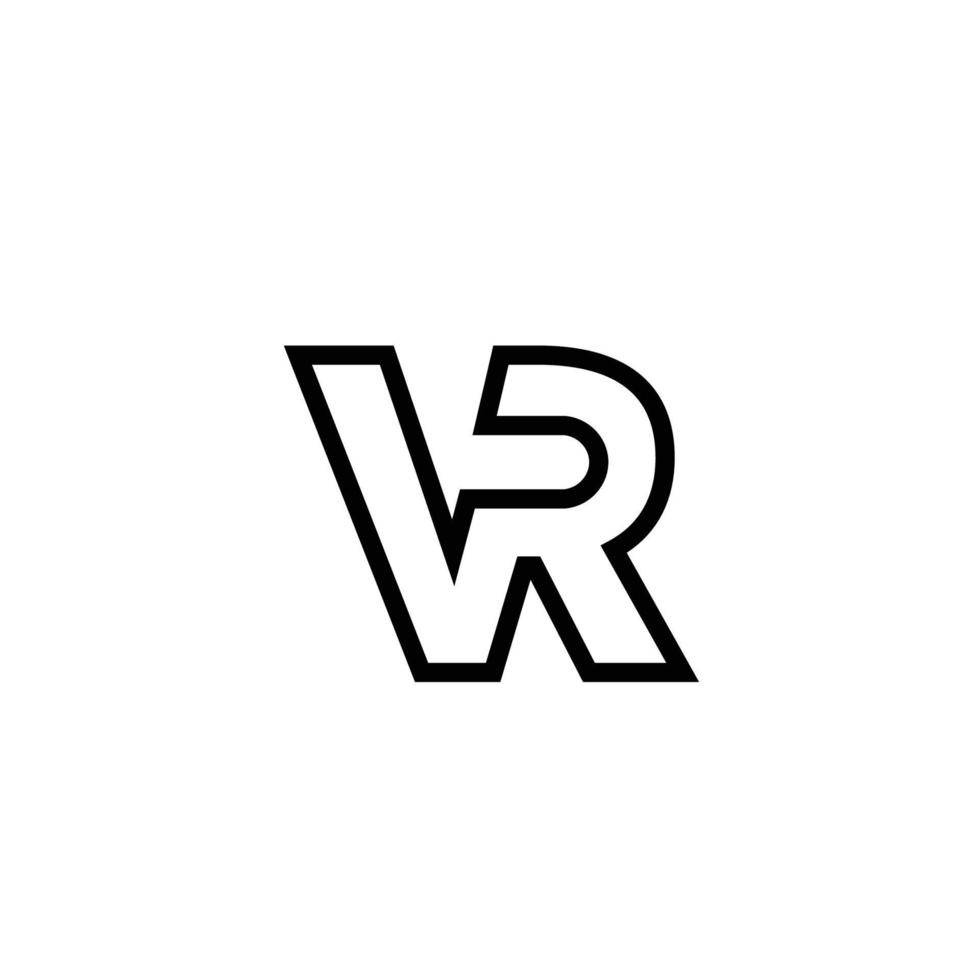 v r virtuale 3d font moderno tecnologia logo virtuale la realtà vettore