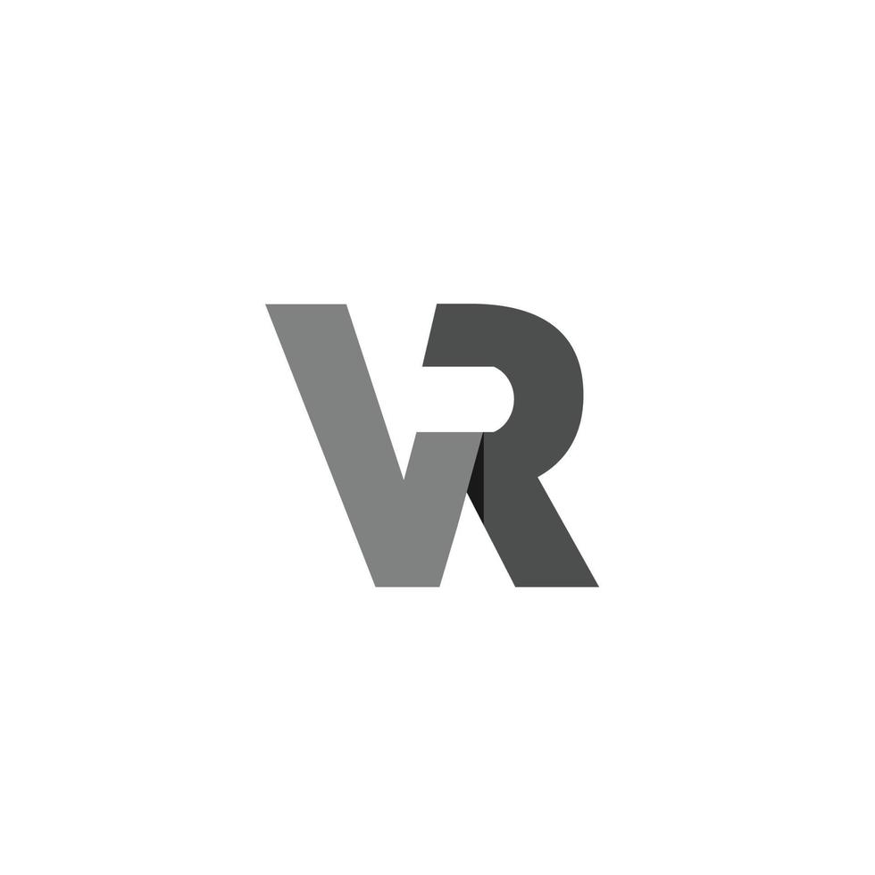 v r virtuale 3d font moderno tecnologia logo virtuale la realtà vettore