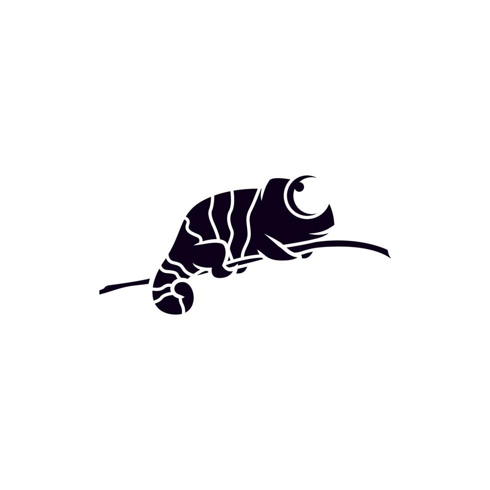 mascotte camaleonte in stile glifo. logo, icona, design mascotte. illustrazione vettoriale