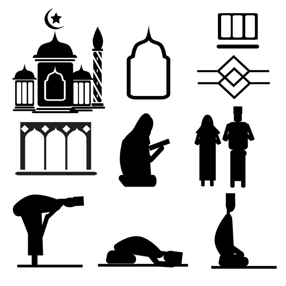 set di ornamenti islamici vettore