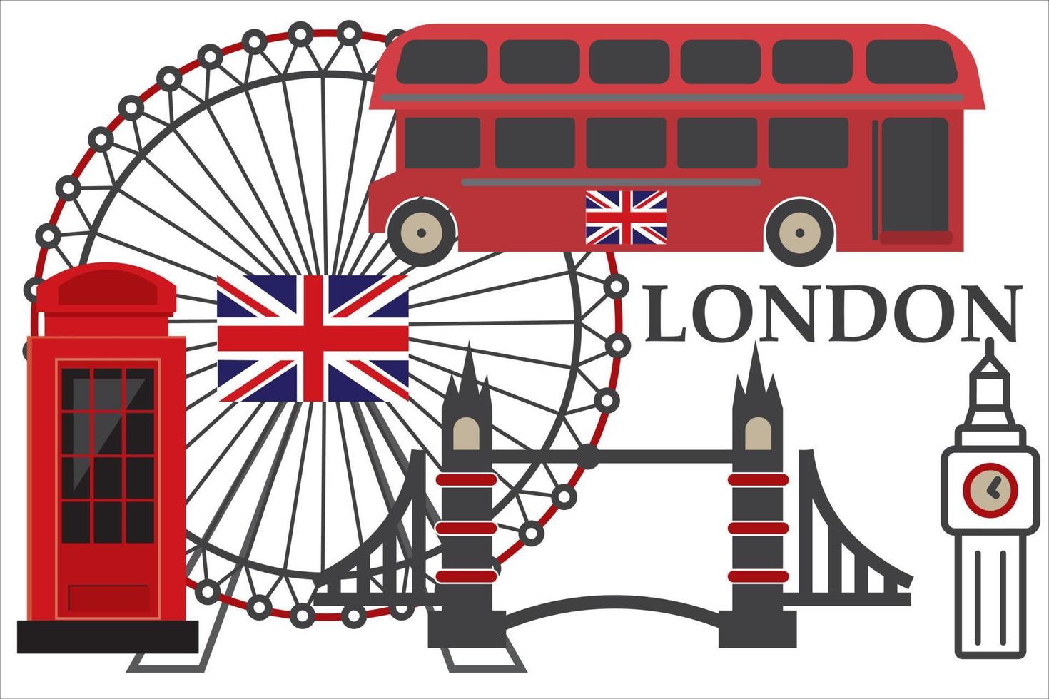 Londra punti di riferimento, maggior parte popolare cose vettore, illustrazione vettore