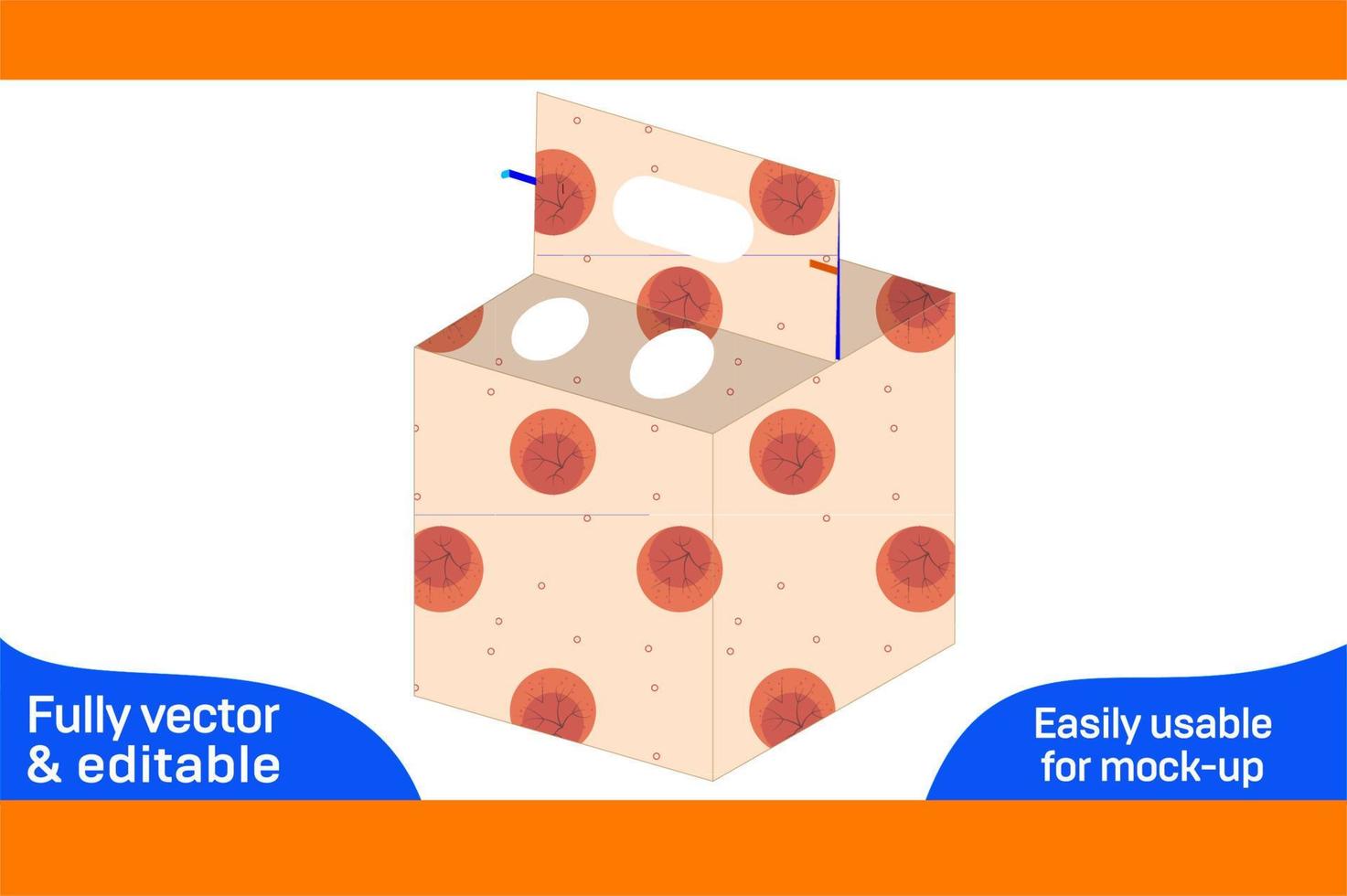 vino trasportare scatola, vino regalo scatola Dieline modello e 3d vettore file3d scatola