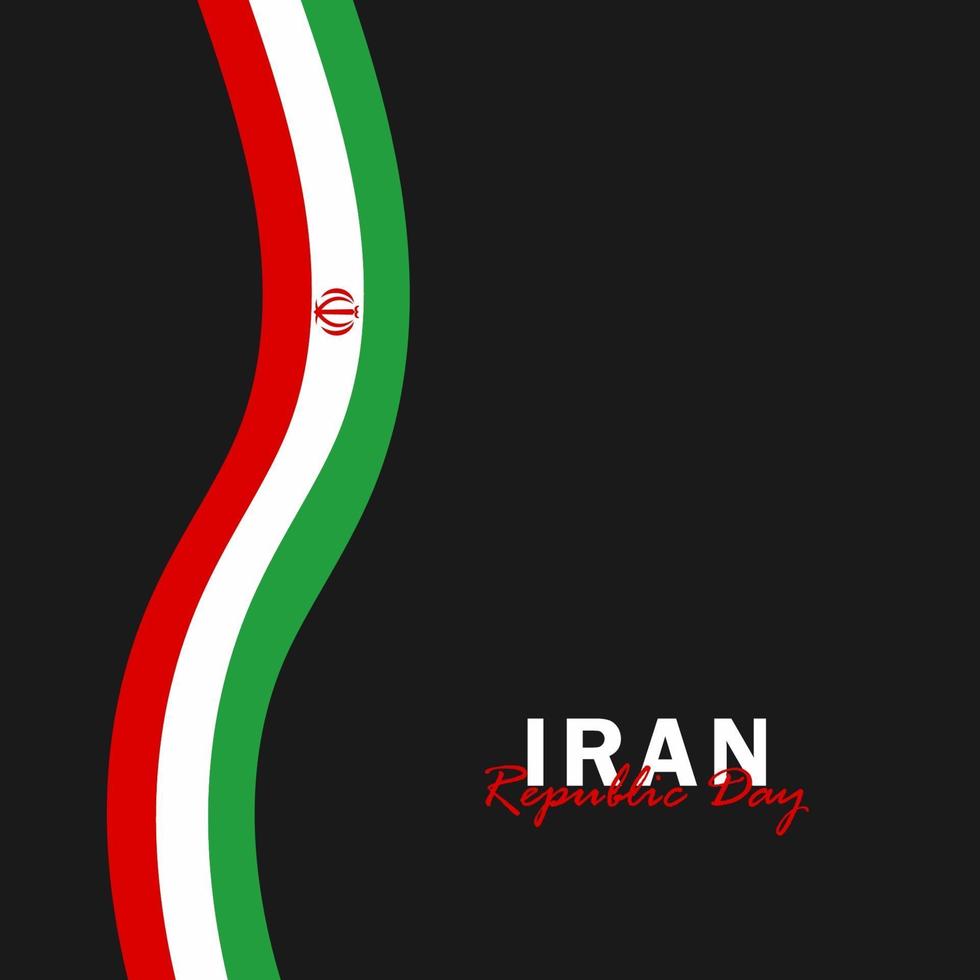 vettore della festa della repubblica con bandiere iran. celebrazione della festa della repubblica iraniana.