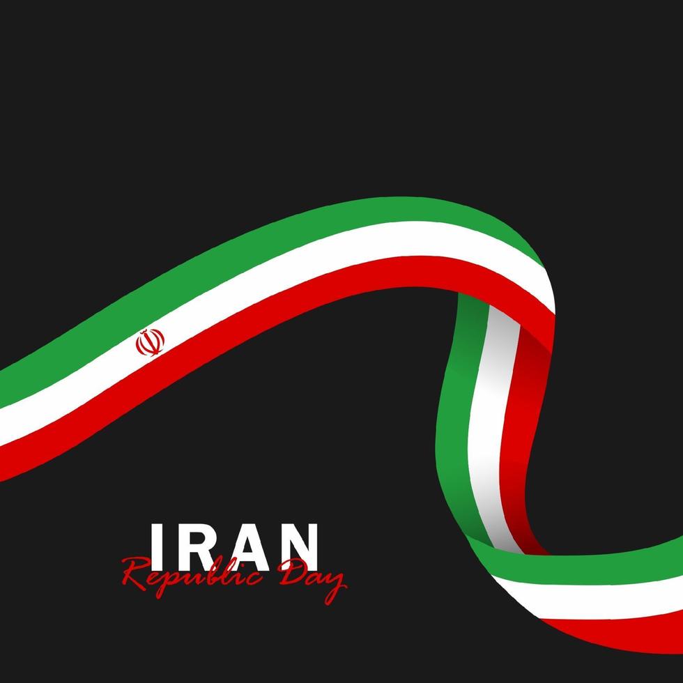 vettore della festa della repubblica con bandiere iran. celebrazione della festa della repubblica iraniana.