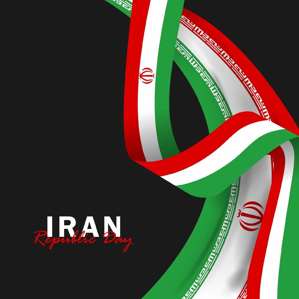 vettore della festa della repubblica con bandiere iran. celebrazione della festa della repubblica iraniana.