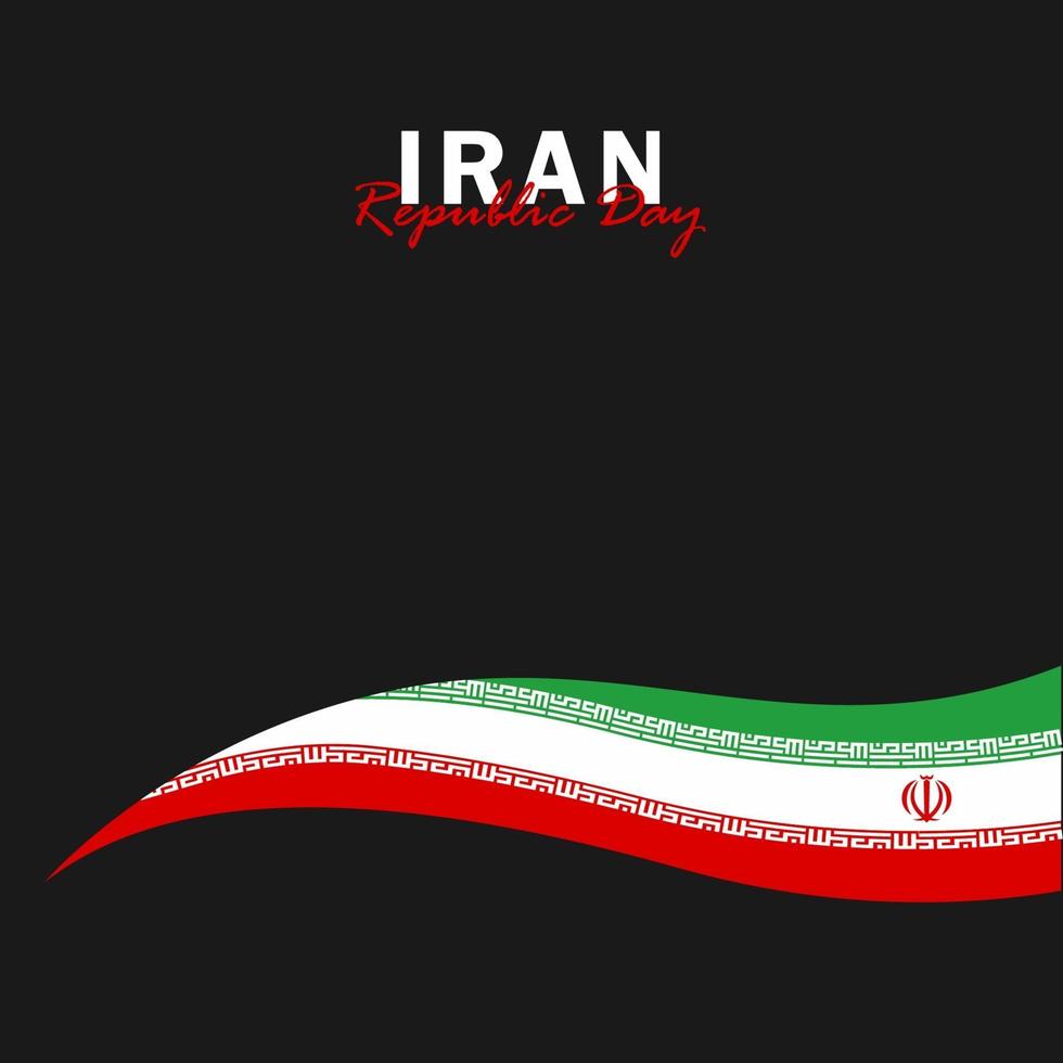 vettore della festa della repubblica con bandiere iran. celebrazione della festa della repubblica iraniana.