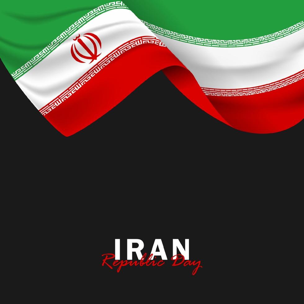 vettore della festa della repubblica con bandiere iran. celebrazione della festa della repubblica iraniana.
