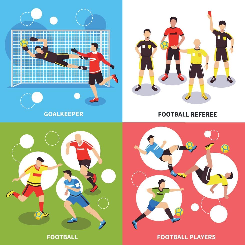illustrazione di vettore di concetto di design di giocatori di calcio