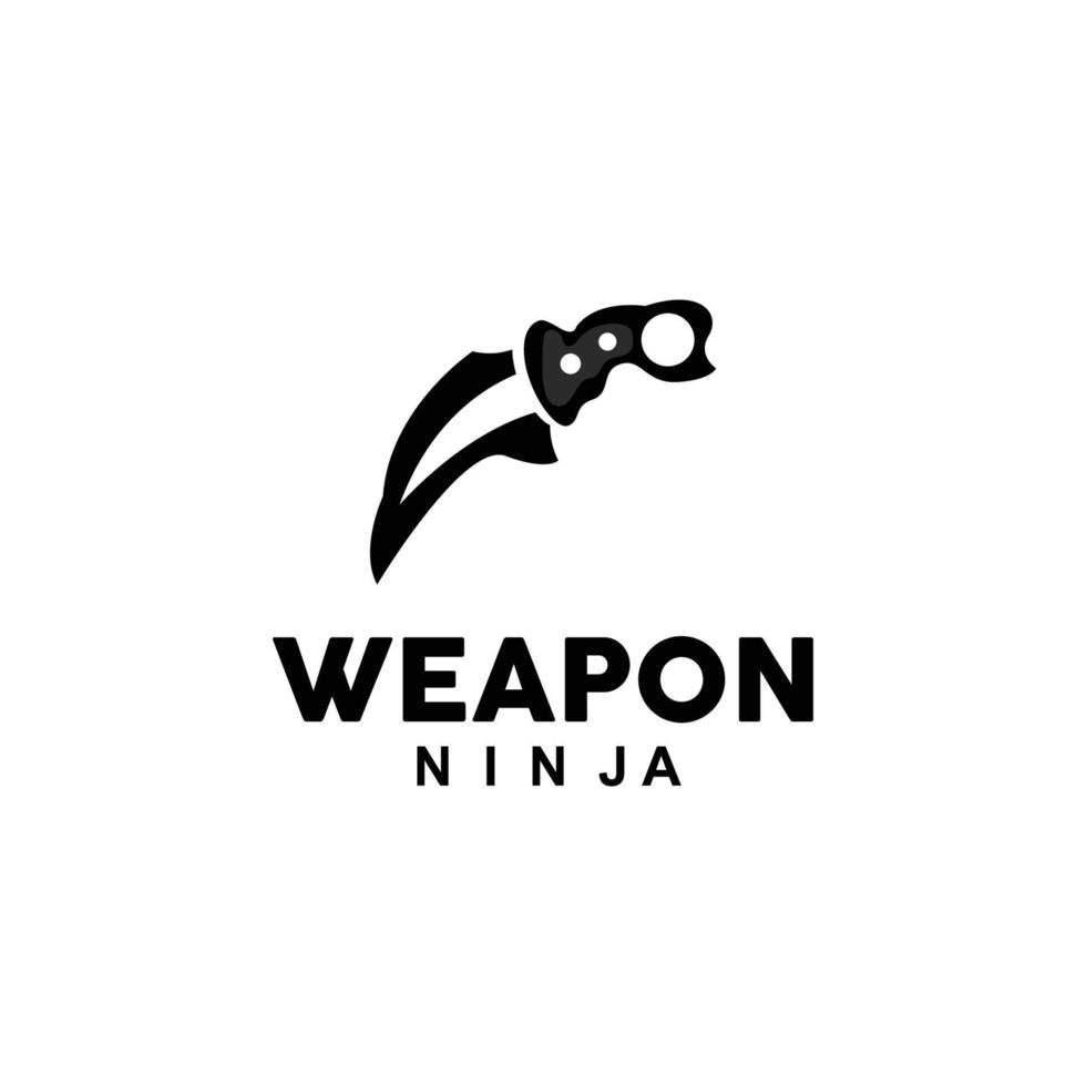 arma logo, tradizionale arma karambit vettore, ninja combattente attrezzo semplice disegno, simbolo icona, illustrazione vettore