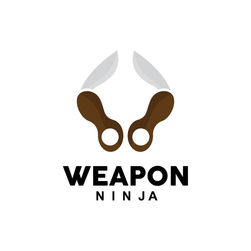 arma logo, tradizionale arma karambit vettore, ninja combattente attrezzo semplice disegno, simbolo icona, illustrazione vettore