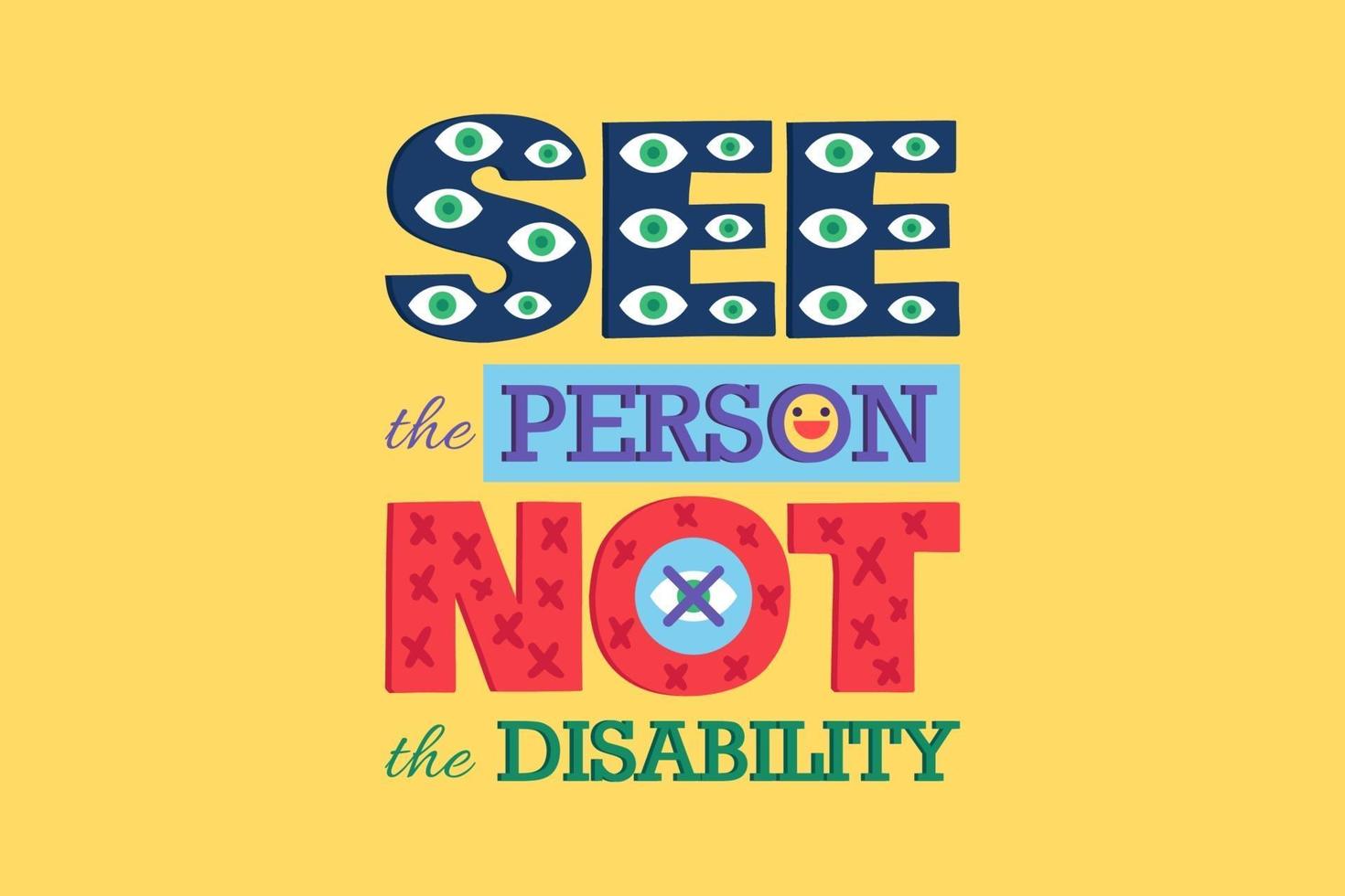 vedi poster persona non disabile disabilita l'uguaglianza vettore